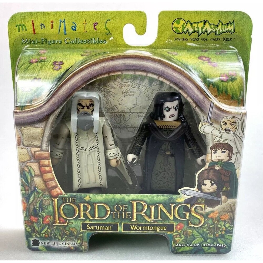 Saruman & Grima Wormtongue LOTR Lord Of The Rings Minimates Figure Set New 2004